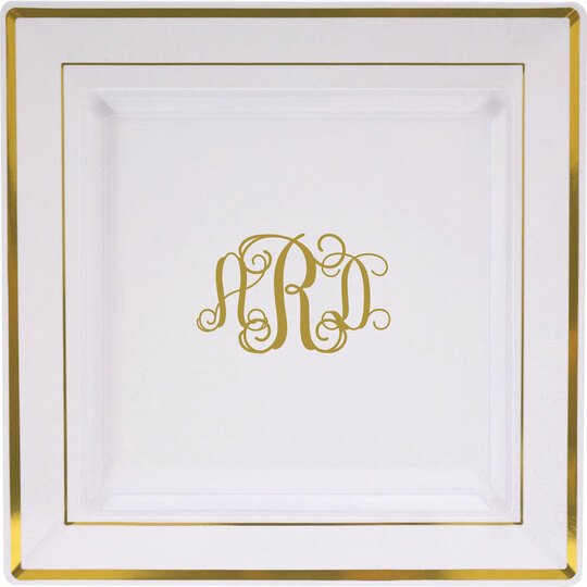 Design Your Own Personalized Banded Square Plastic Plates
